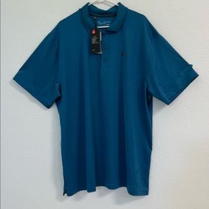 Men's polo shirt, blue color, size 3XL. Heatgear brand. Brand new with tag